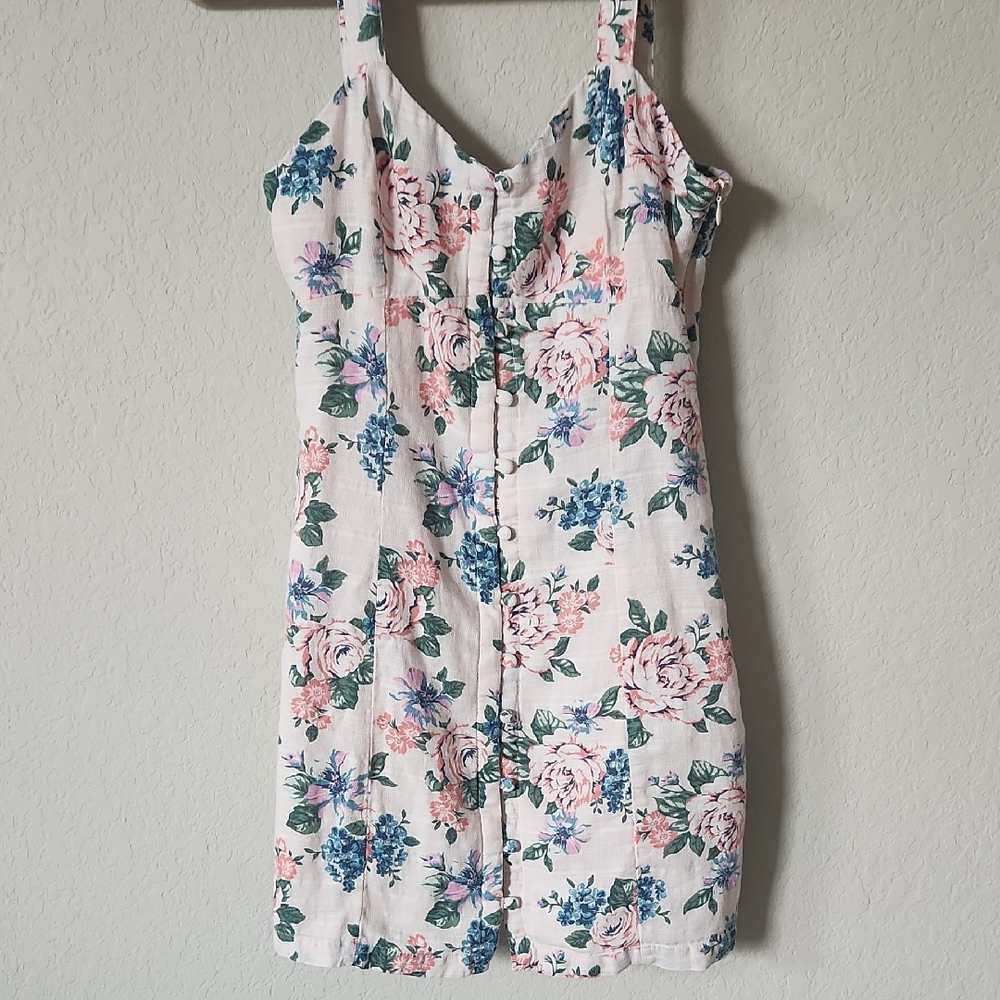 Forever 21 Pink and Blue Floral Mini Dress